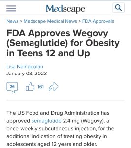 Wegovy approved in kids